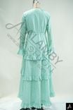 Mint Green V-Neck Long Sleeve Tiered Ruffle Maxi Woven Dress
