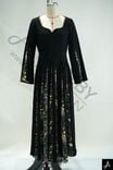 Black Sweetheart Square Neck Long Sleeve Flared Maxi Woven Dress