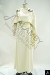 Cream Embroidered Two-Piece Woven Dress Set (Capelet + Maxi Dress)