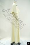 Cream Embroidered Two-Piece Woven Dress Set (Capelet + Maxi Dress)