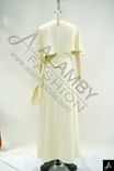 Cream Embroidered Two-Piece Woven Dress Set (Capelet + Maxi Dress)