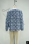 Blue Floral Print Long Sleeve Collared Woven Shirt