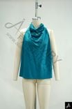 Teal Cowl Neck Sleeveless Knit Top