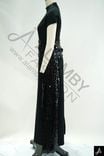 Black Beaded Waist Midi Formal Dress