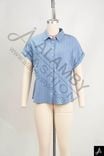 Chambray Collared Short‑Sleeve Shirt