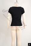 Black Square Neck Cap‑Sleeve Fitted Knit Top