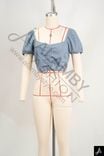 Square Neck Puff‑Sleeve Cropped Blouse