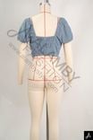 Square Neck Puff‑Sleeve Cropped Blouse