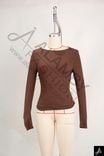 Asymmetric Neck Long‑Sleeve Knit Top