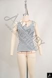V‑Neck Striped Sleeveless Cropped Cami Top
