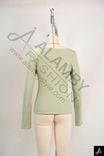 Sage Green Deep‑V Long‑Sleeve Knit Top
