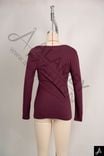 Women's V‑Neck Long Sleeve Ribbed Knit Top