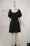Women's Square Neck Puff Sleeve Waisted Mini Dress