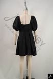 Women's Square Neck Puff Sleeve Waisted Mini Dress