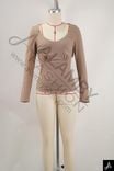 Women Long Sleeve Henley Neck Fitted Top