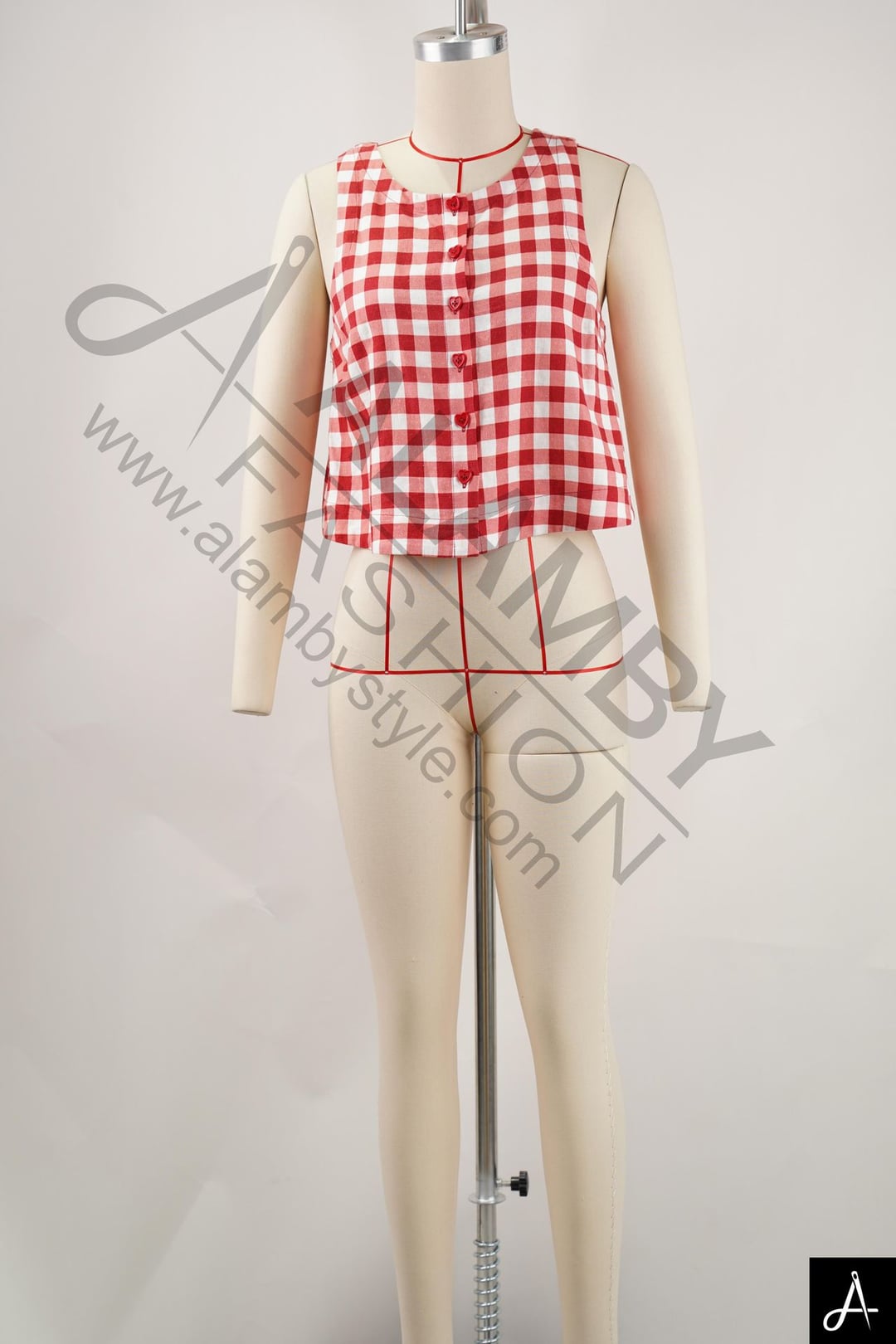 Women Check Sleeveless Top