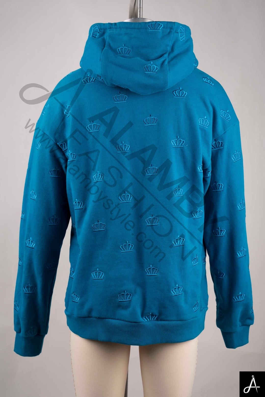 Solid Color Embossed Casual Hooded Sweatshirt