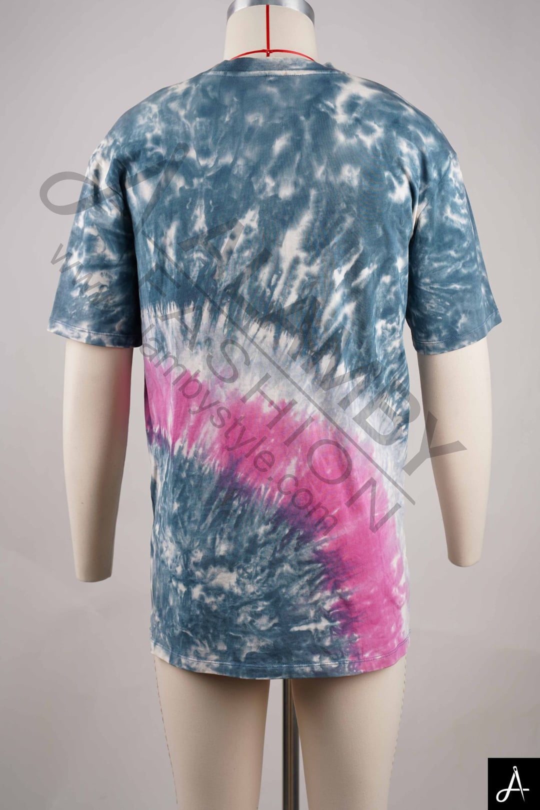 Indigo & Pink Tie-Dye Crew Neck Streetwear T-shirt