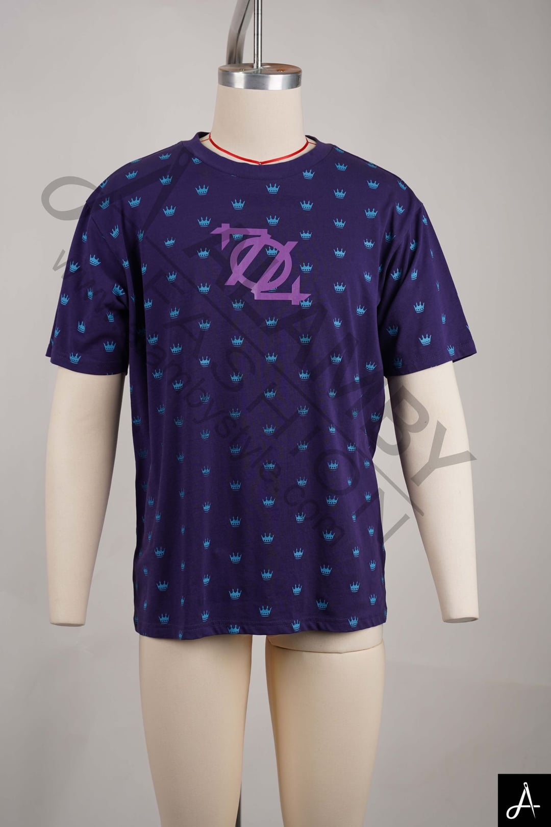Purple Polka Dot Print Short Sleeve T-Shirt