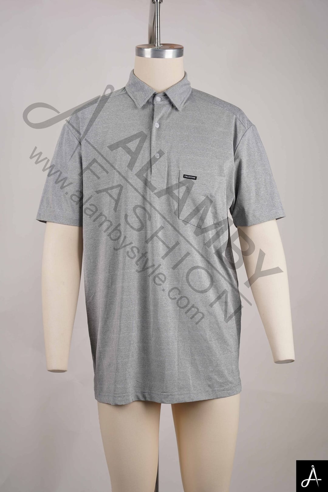 Light Grey Short Sleeve Button-Up Shirt
