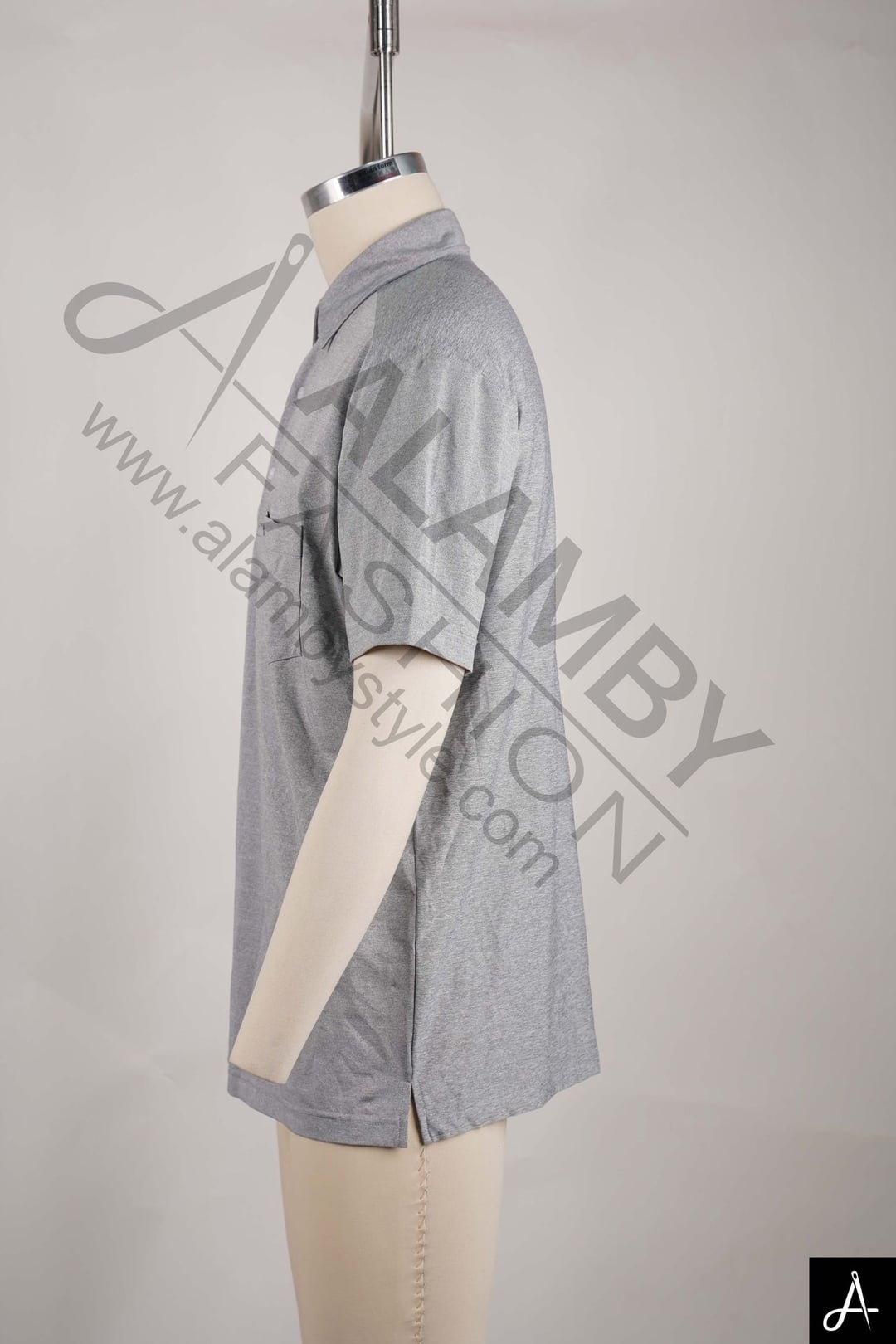 Light Grey Short Sleeve Button-Up Shirt