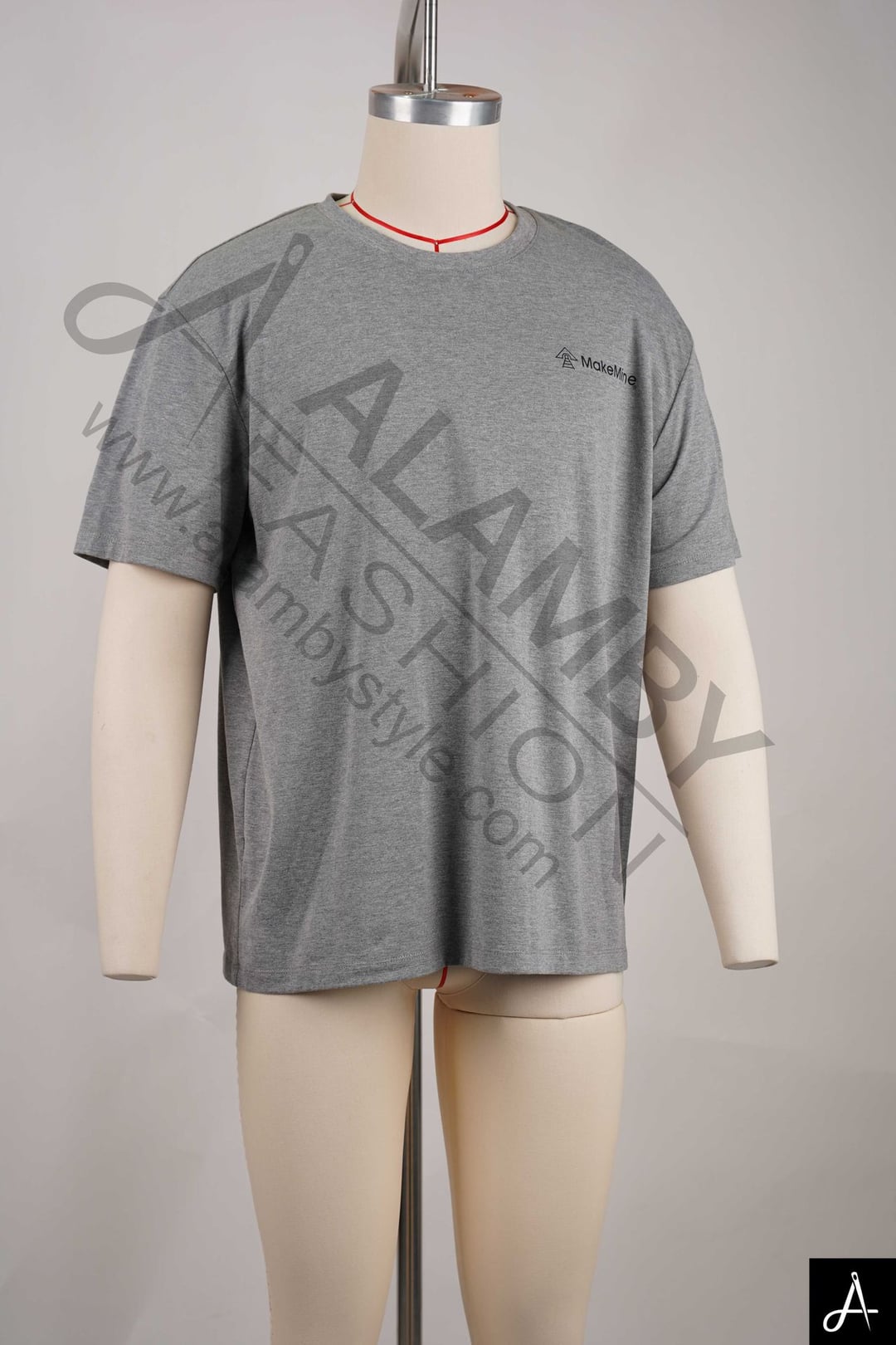 Grey Short Sleeve Crew Neck T-Shirt with Chest Print