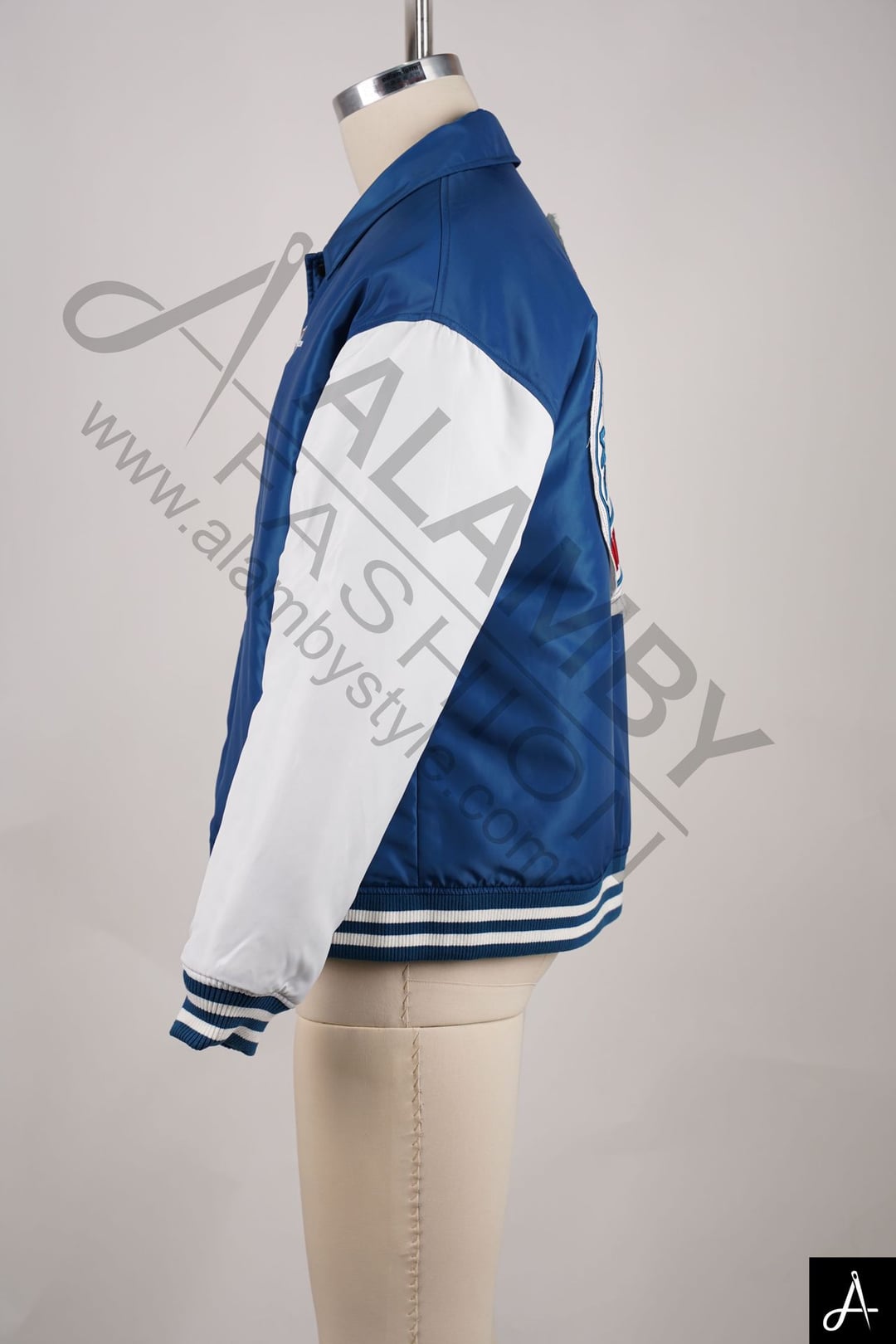 Blue & White Two-Tone Varsity Jacket