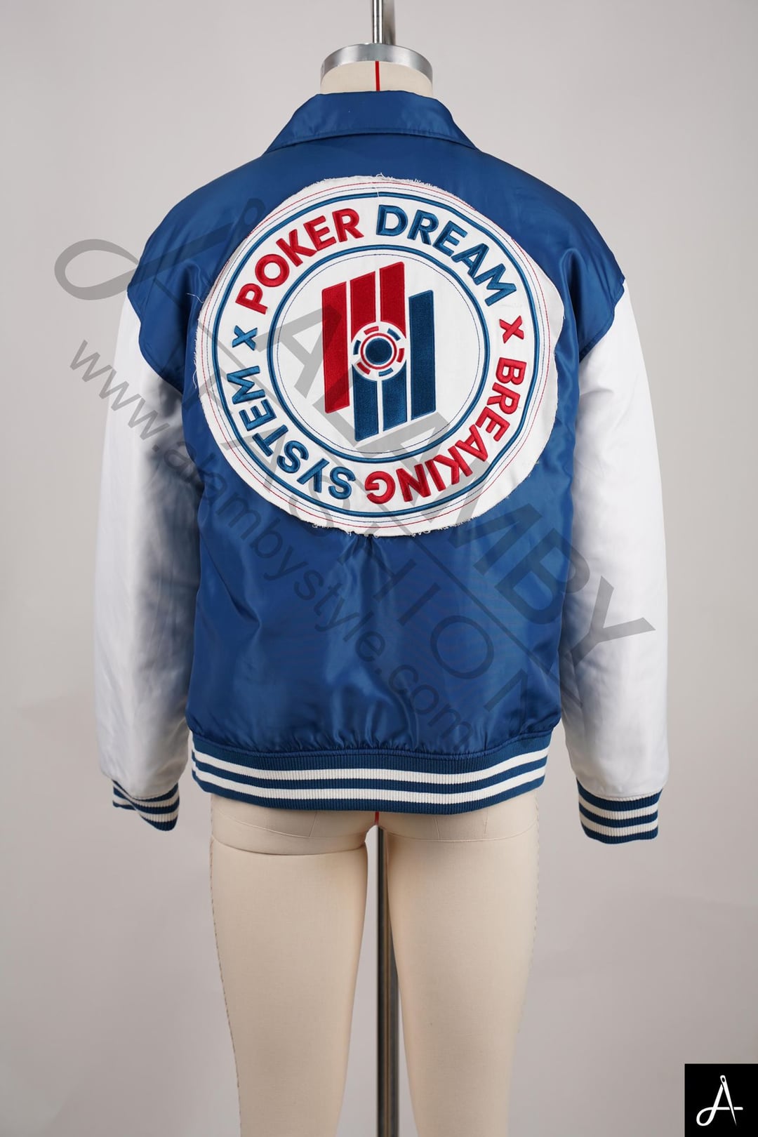 Blue & White Two-Tone Varsity Jacket