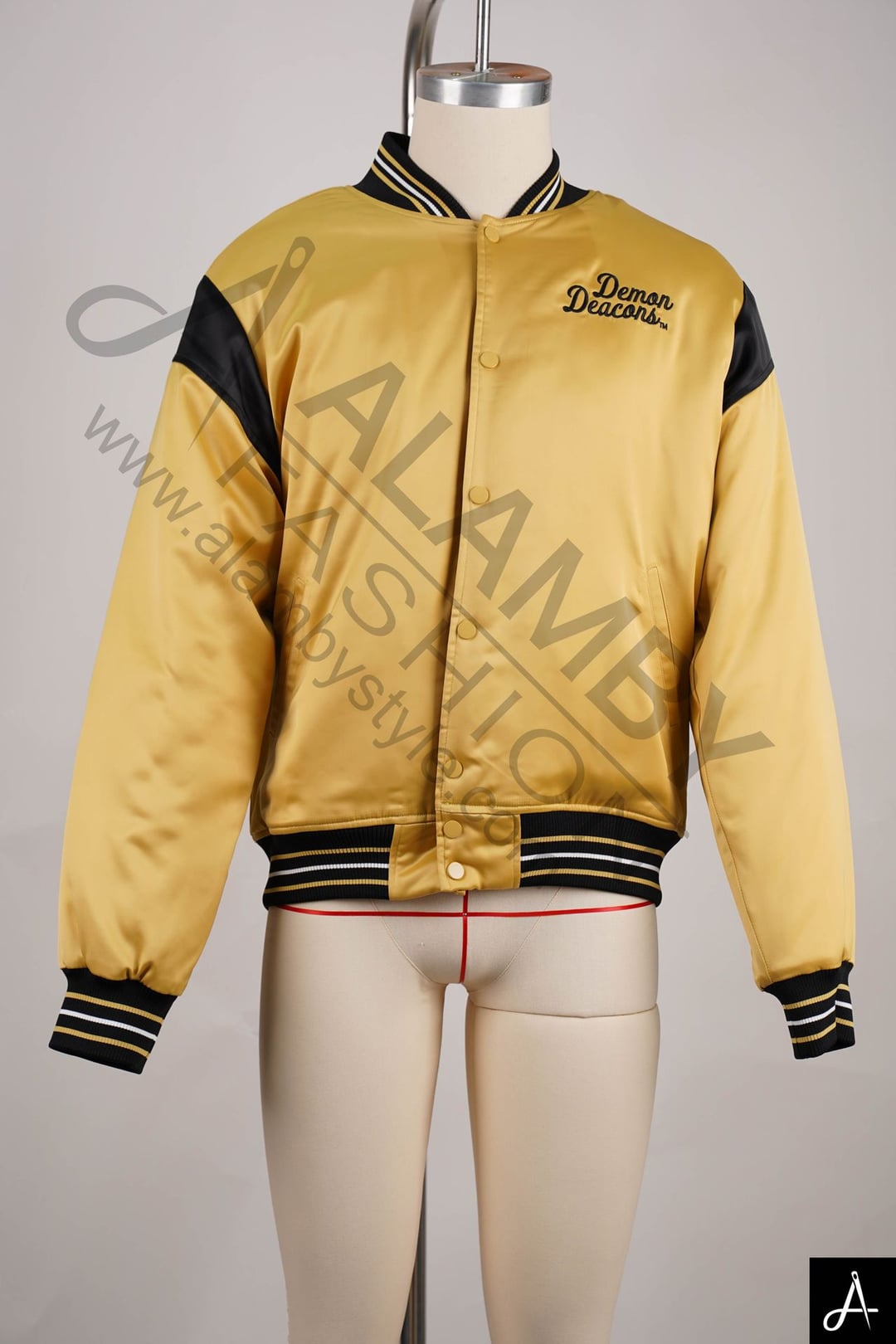 Yellow & Black Two-Tone Varsity Bomber Jacket