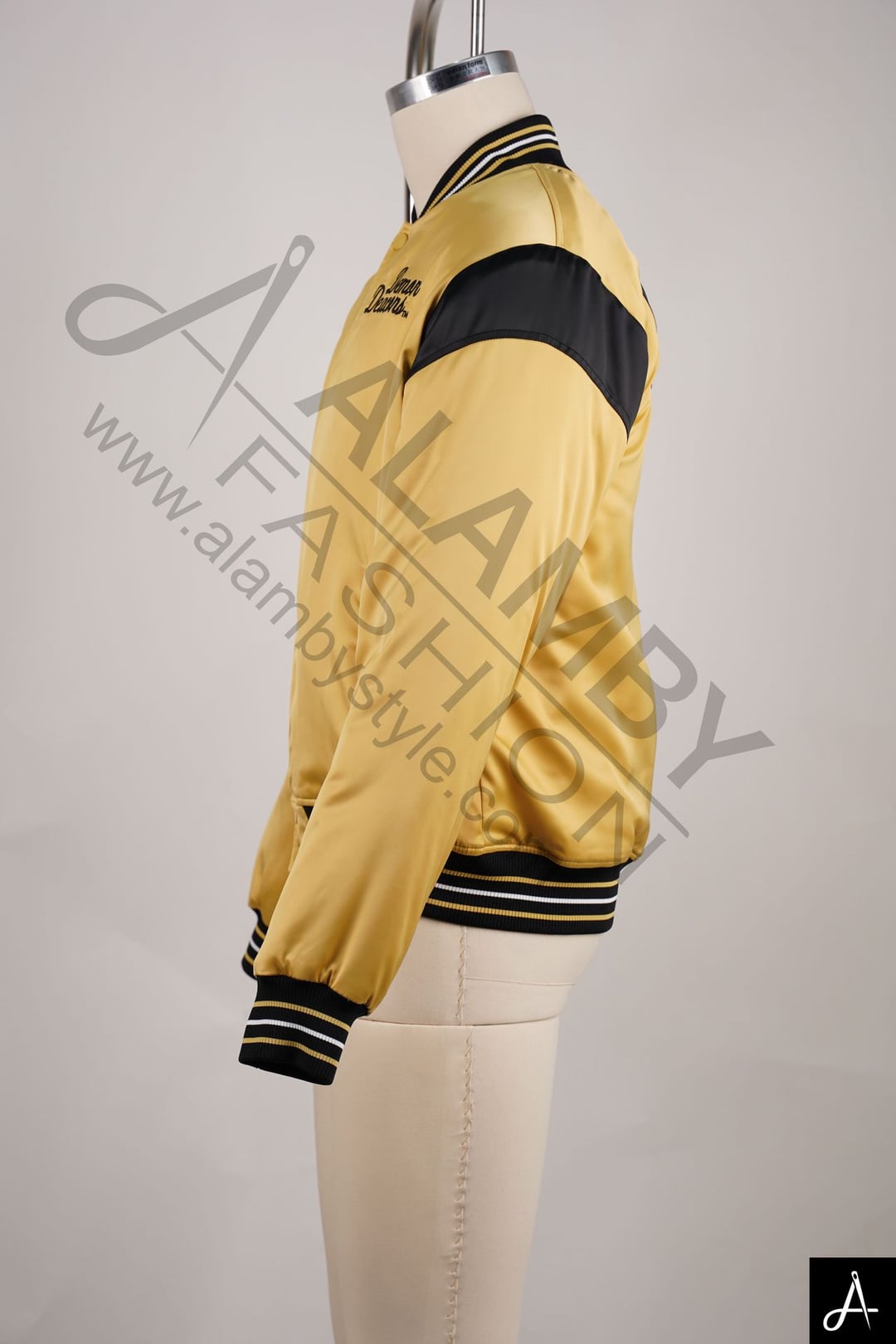 Yellow & Black Two-Tone Varsity Bomber Jacket