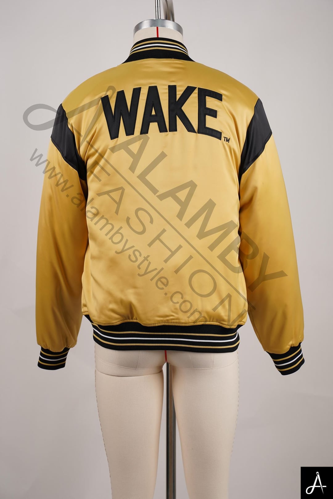 Yellow & Black Two-Tone Varsity Bomber Jacket
