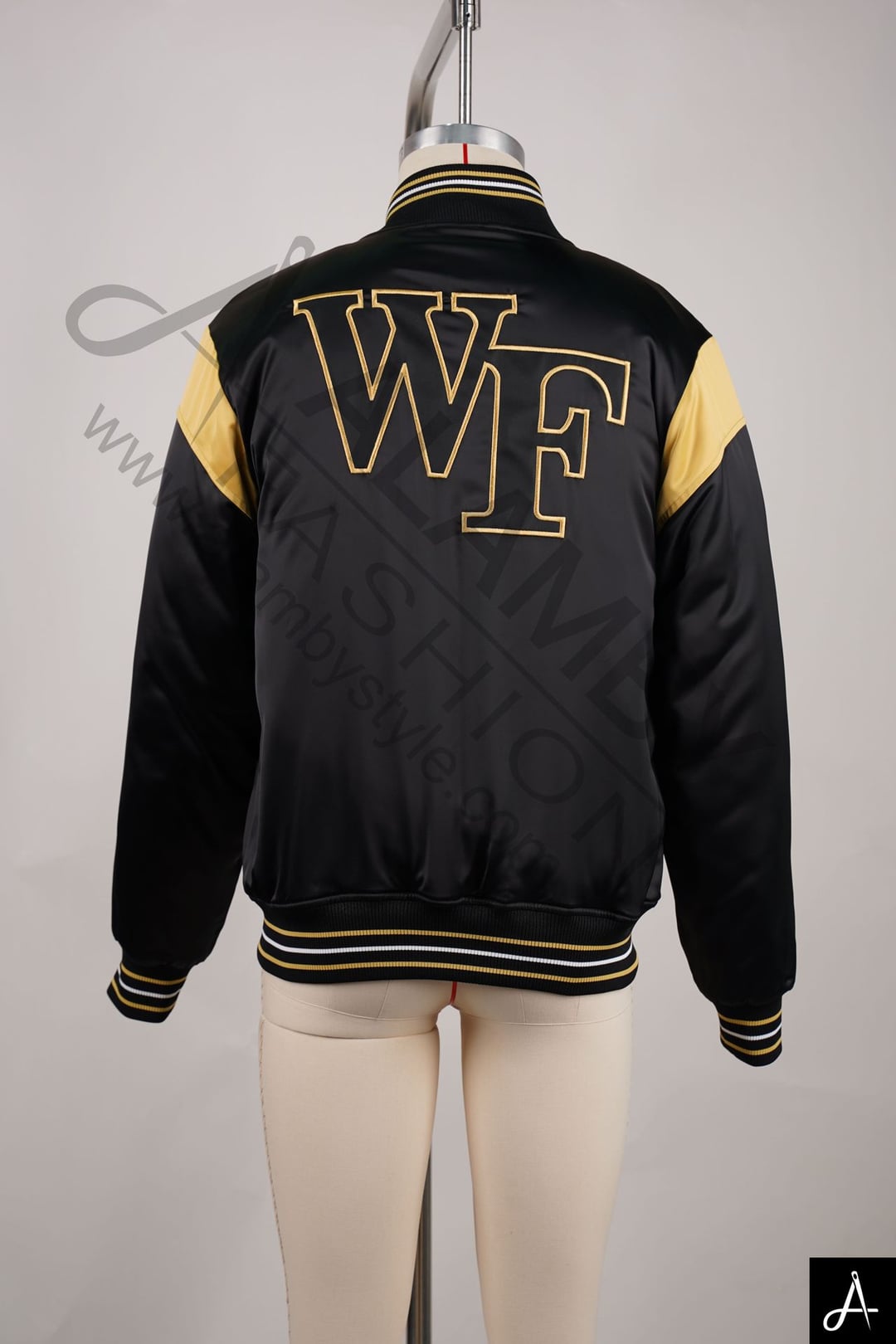 Black & Gold Varsity Bomber Jacket