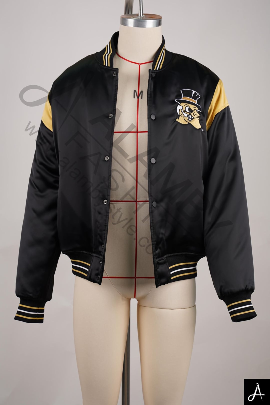 Black & Gold Varsity Bomber Jacket