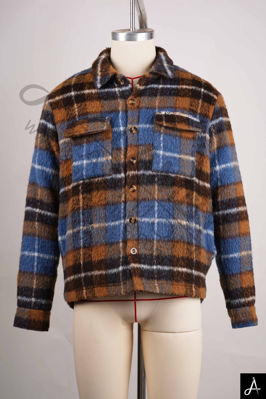 Orange & Blue Plaid Flannel Overshirt / Shacket