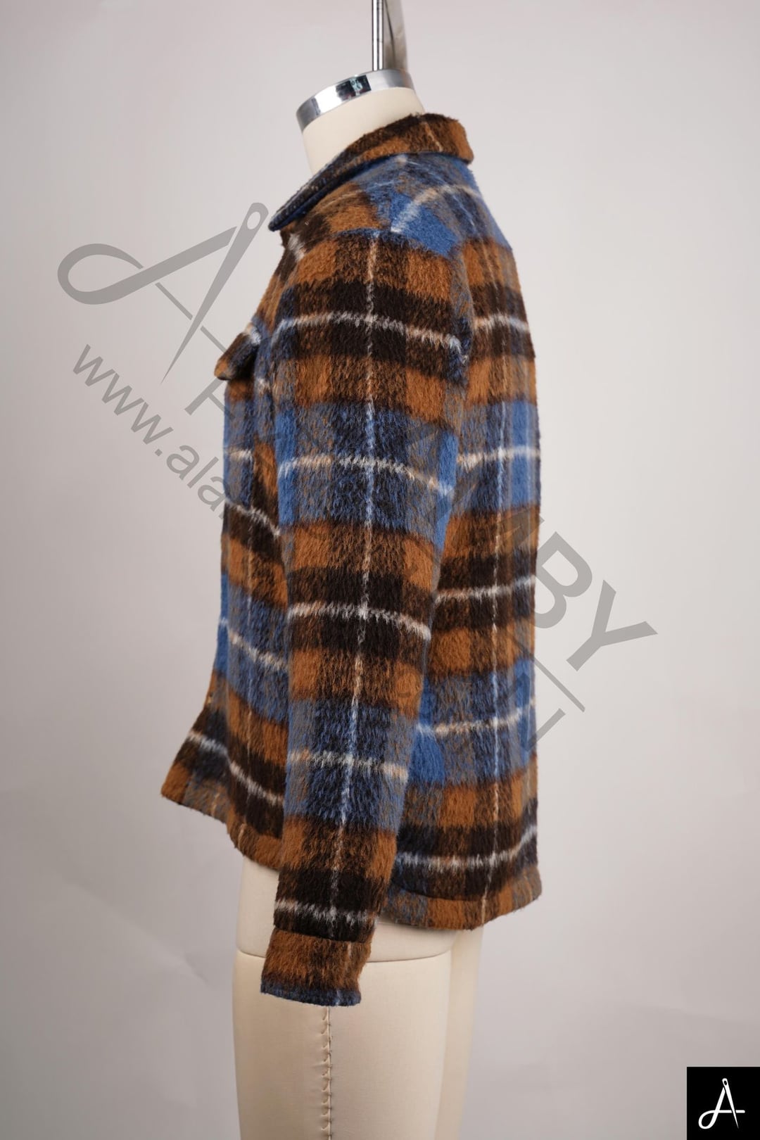 Orange & Blue Plaid Flannel Overshirt / Shacket