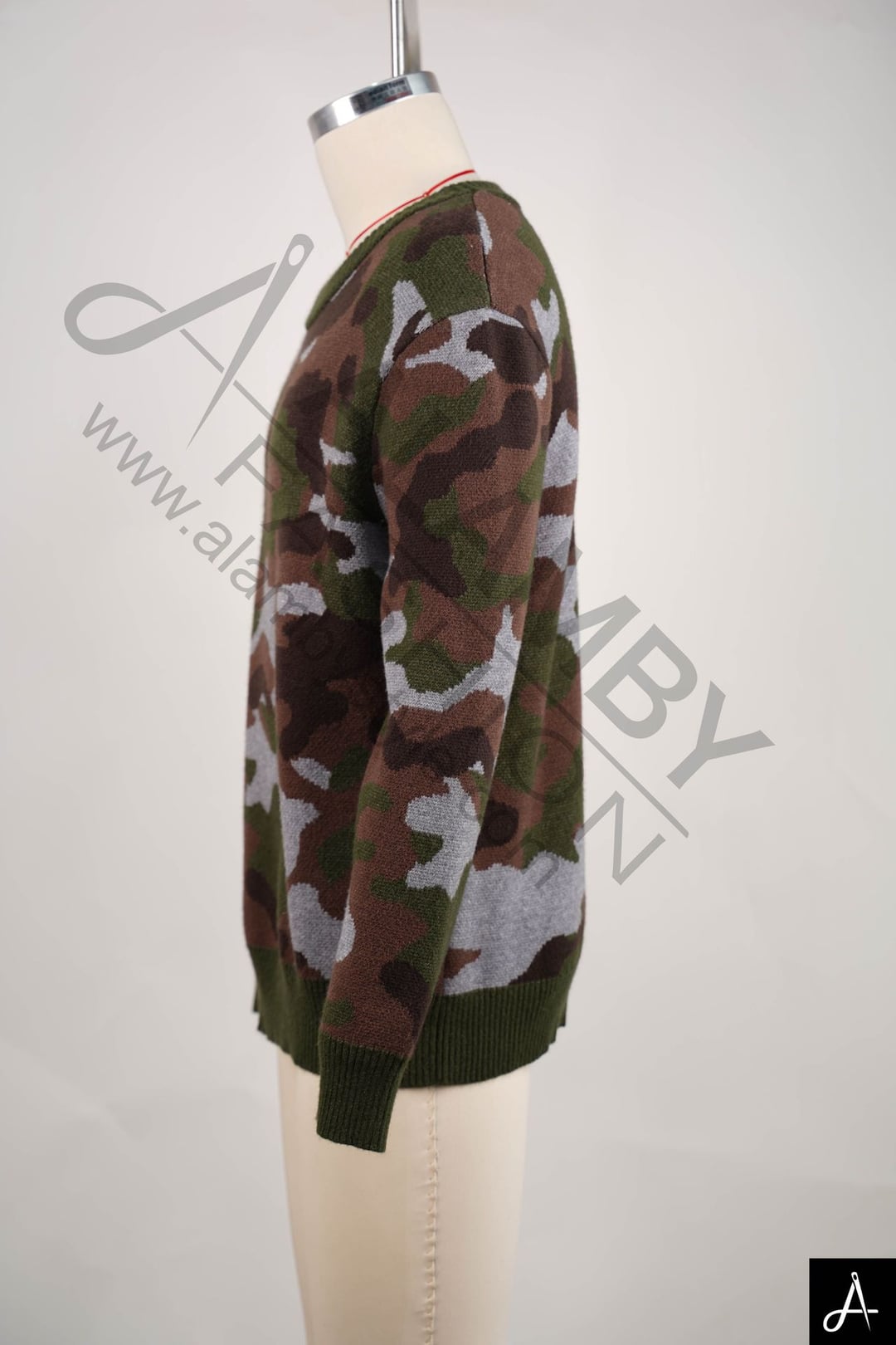 Camouflage Print Crew Neck Long Sleeve Top