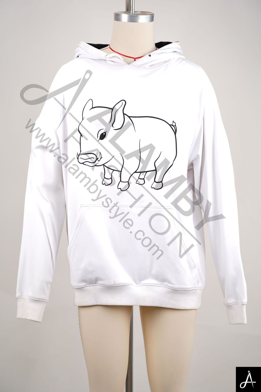 White Pullover Hoodie with Front Graphic Print