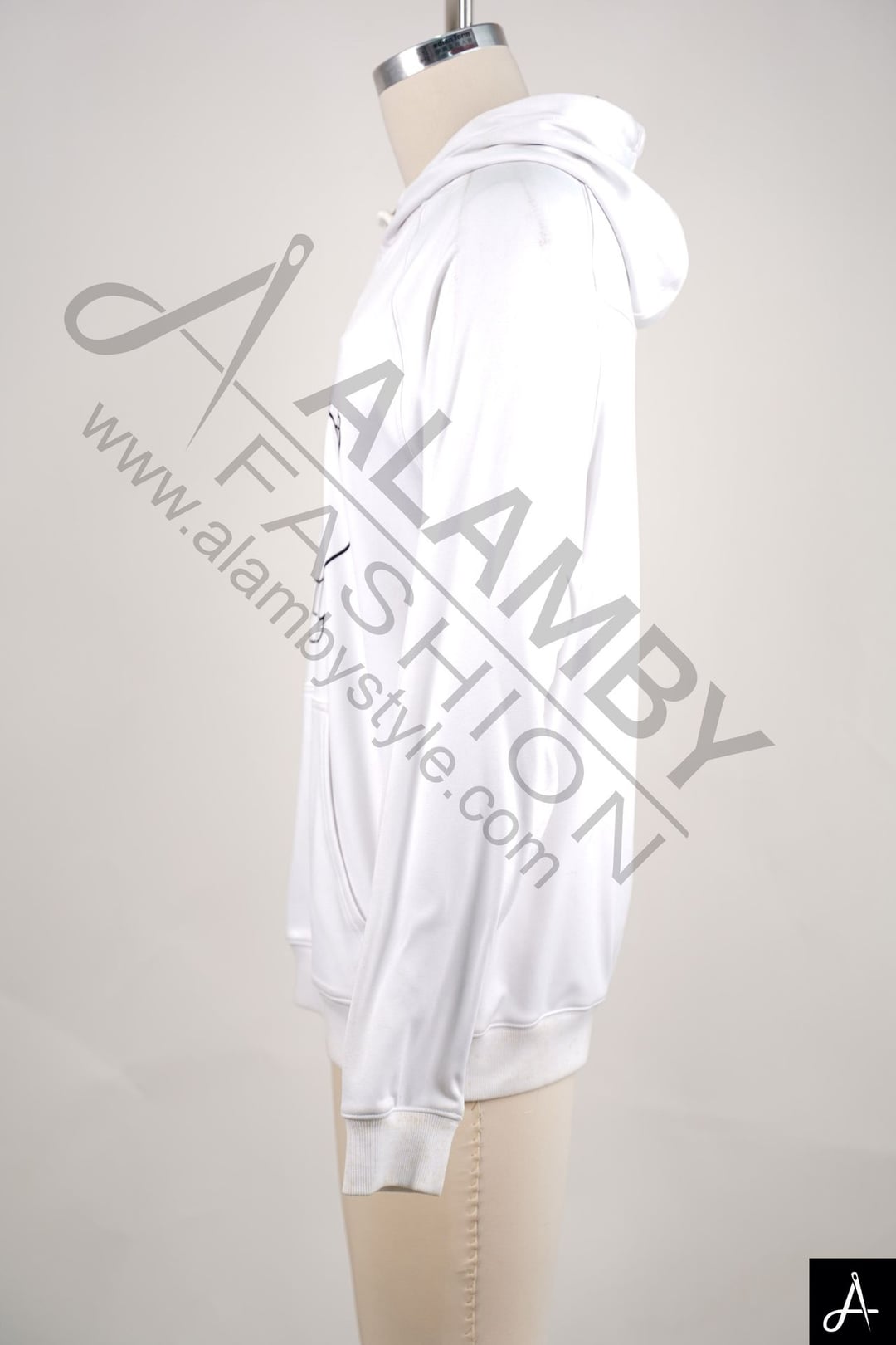 White Pullover Hoodie with Front Graphic Print