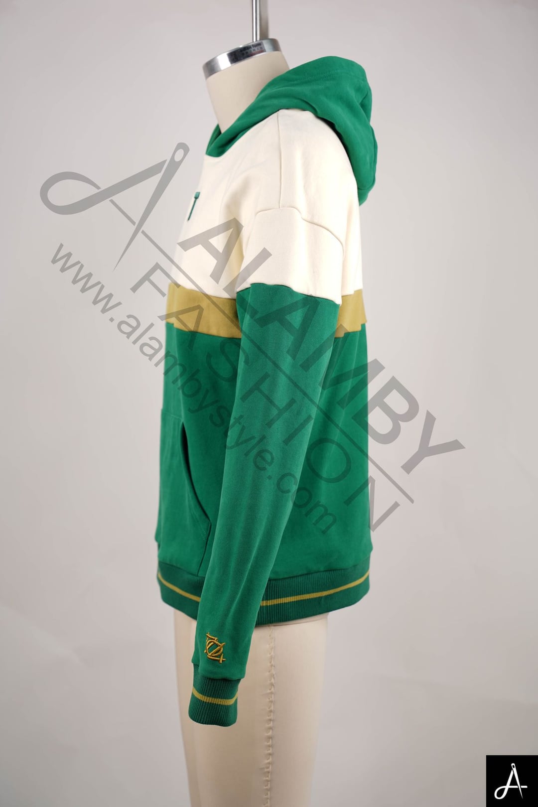 Color Block Hoodie with Chest Logo