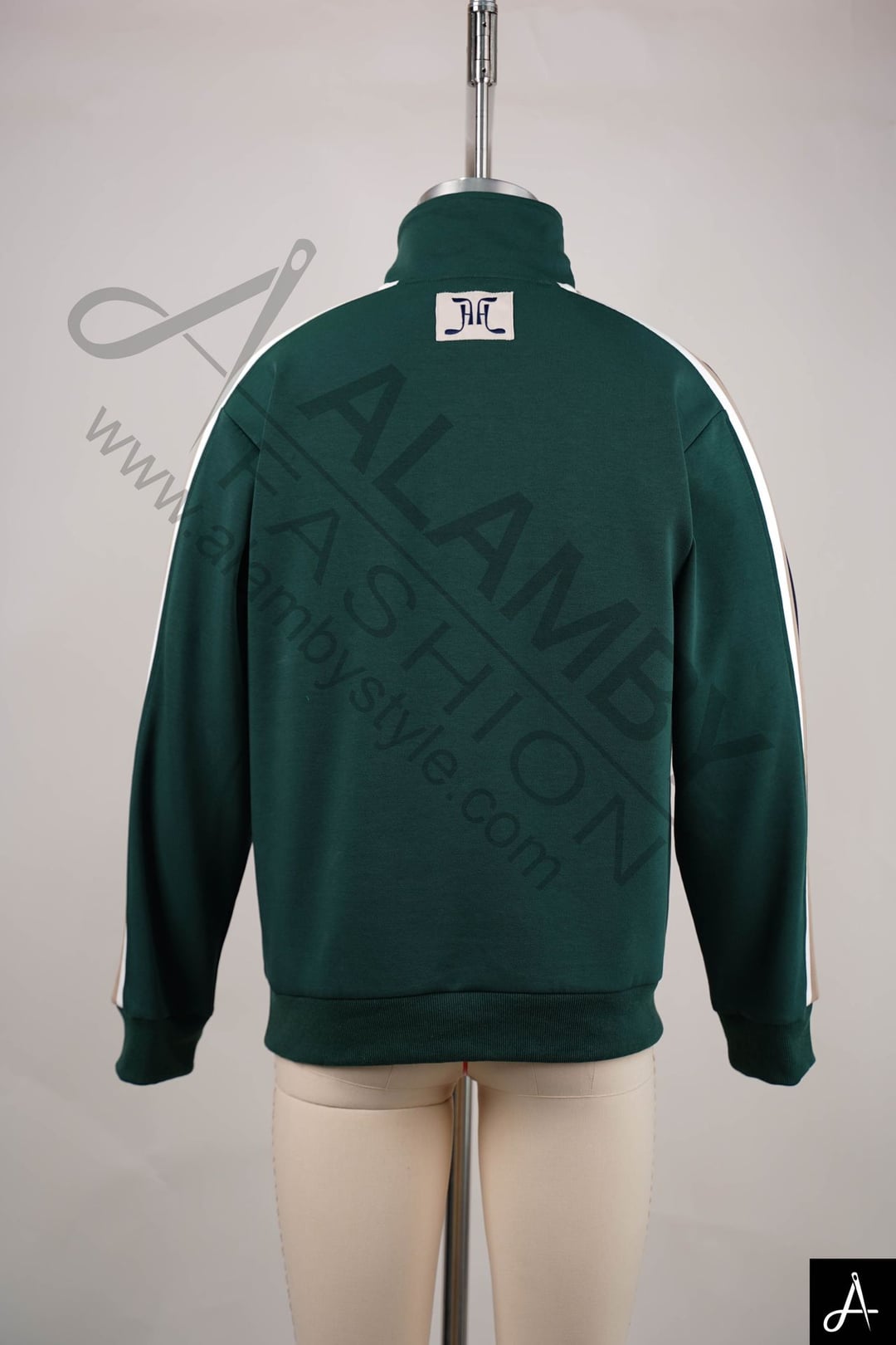 Dark Green Quarter-Zip Sweater