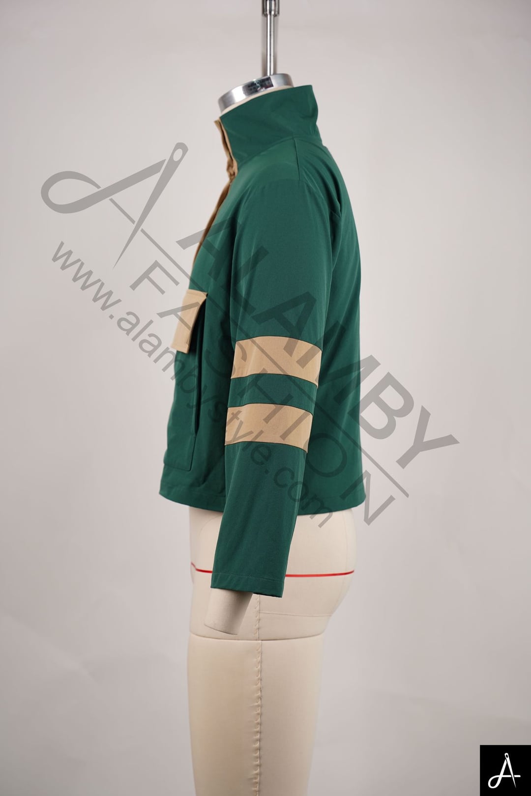 Cropped Color Block Quarter-Zip Top