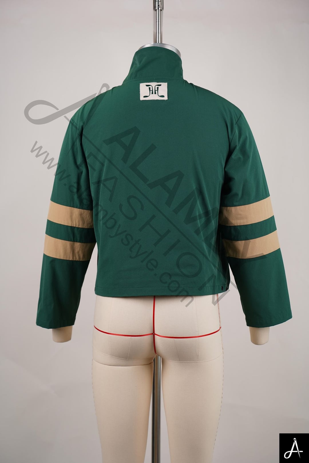 Cropped Color Block Quarter-Zip Top