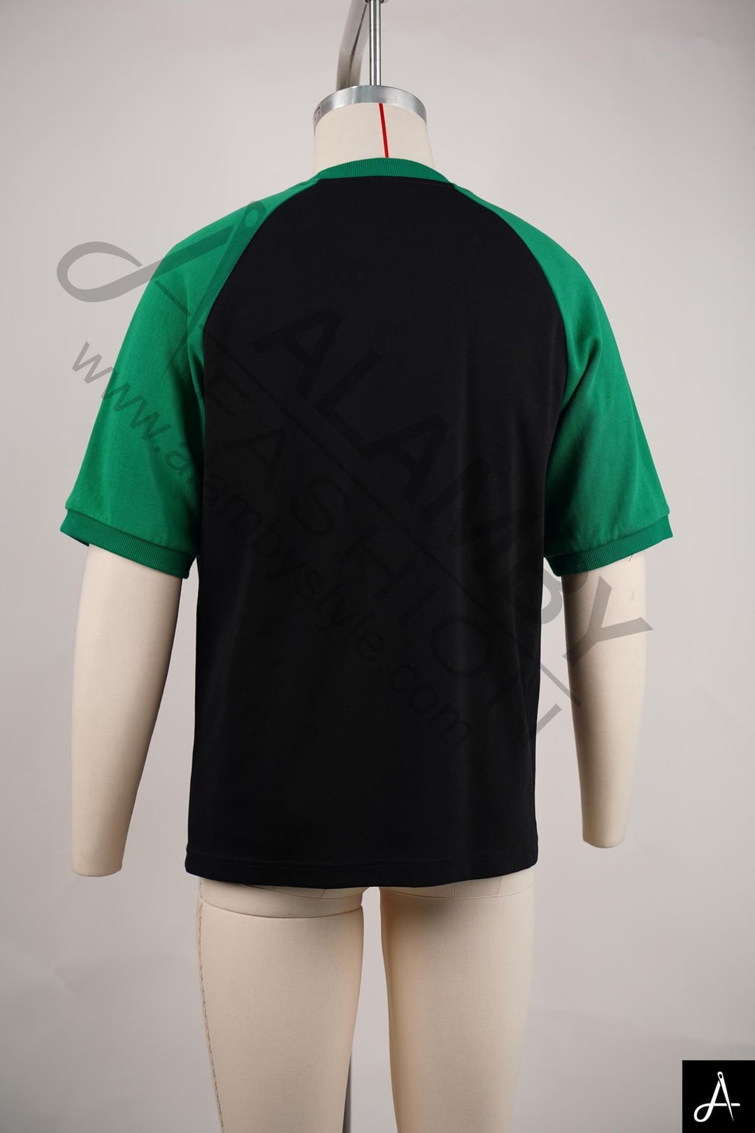 Black & Green Raglan Sleeve T-Shirt