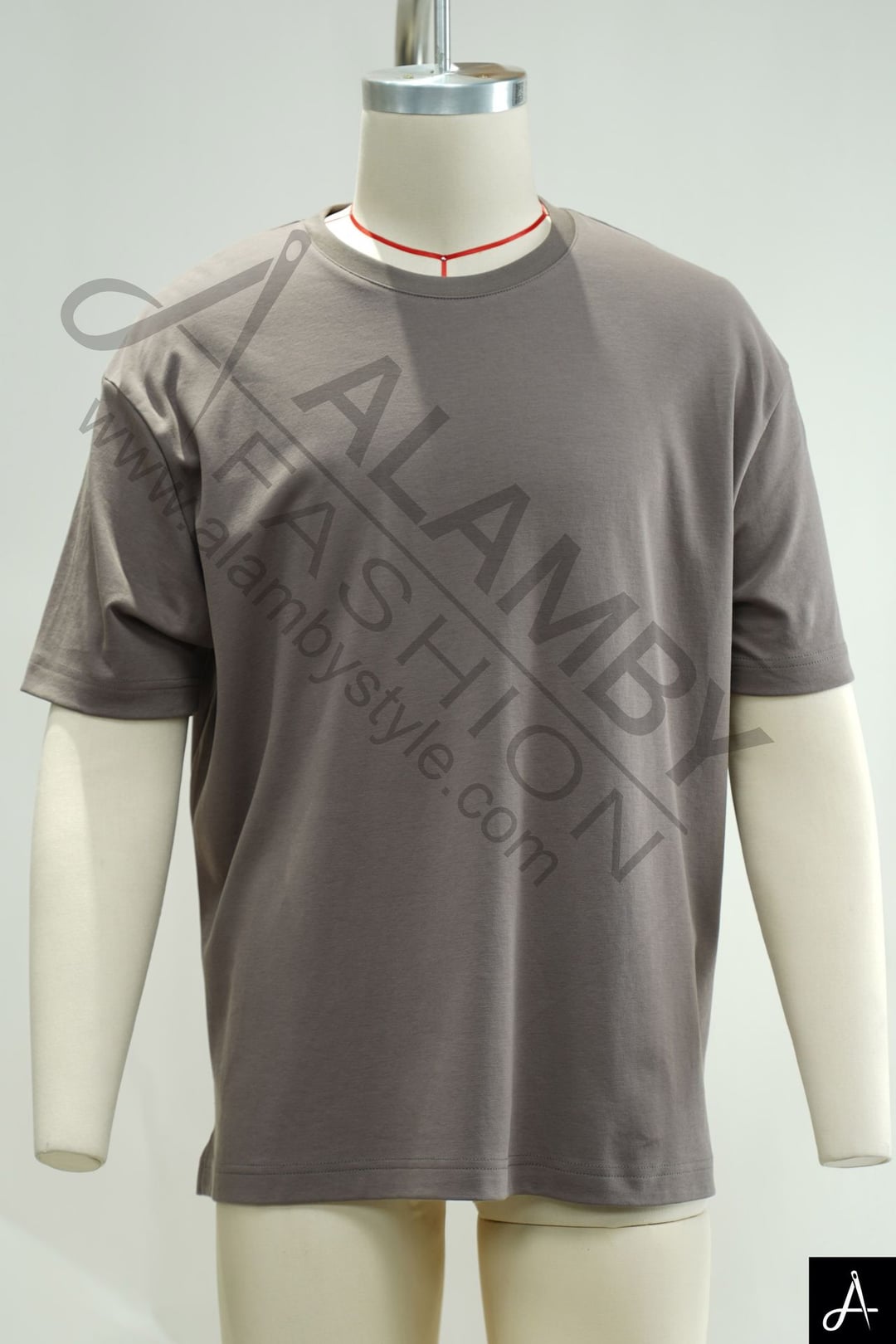 Men's Taupe Crew Neck Oversized Casual Short‑Sleeve T‑Shirt