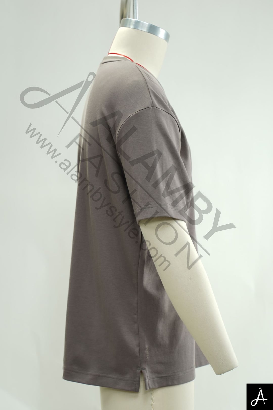 Men's Taupe Crew Neck Oversized Casual Short‑Sleeve T‑Shirt