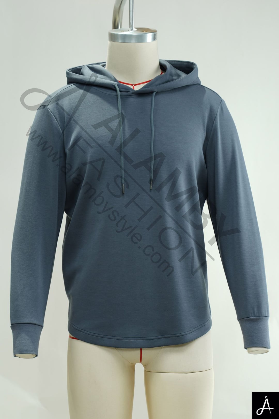 Men's Dark Grey Solid Color Pullover Long‑Sleeve Hoodie