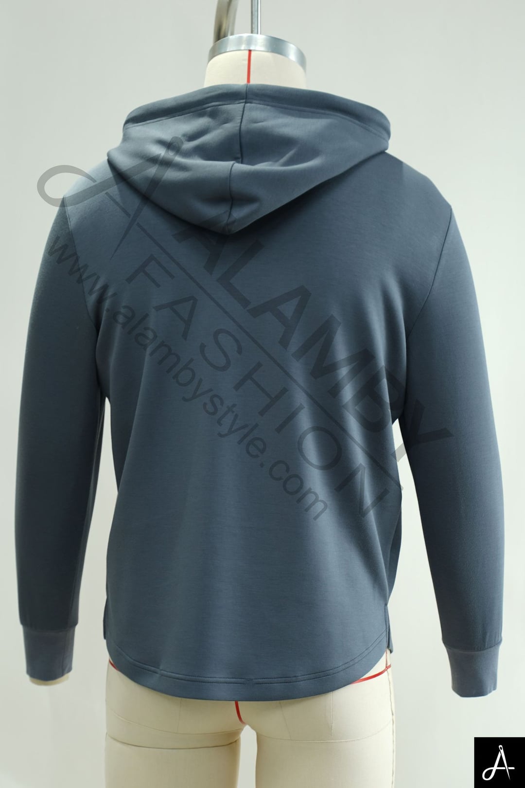 Men's Dark Grey Solid Color Pullover Long‑Sleeve Hoodie
