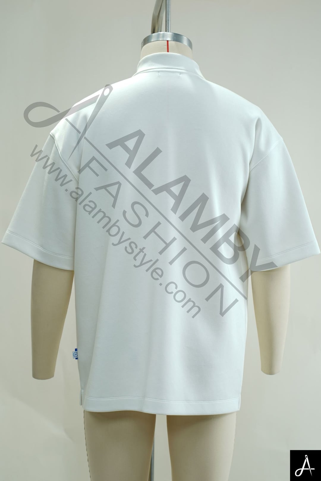 Men's White Oversized Short‑Sleeve Polo Shirt