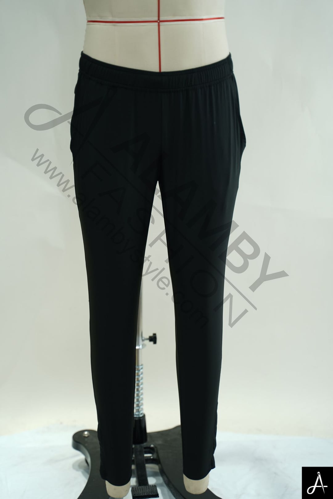 Men's Black Quick‑Dry Elastic Waist Casual Slim‑Fit Long Pants