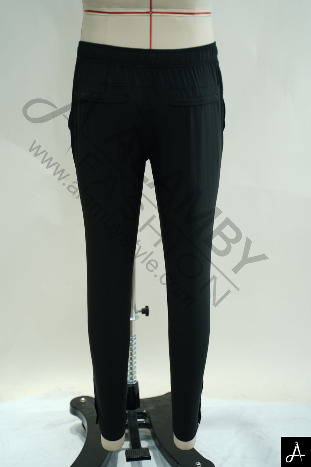 Men's Black Quick‑Dry Elastic Waist Casual Slim‑Fit Long Pants